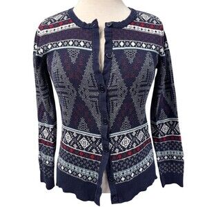 Merona Size M Cardigan Sweater Womens Fair Isle Nordic